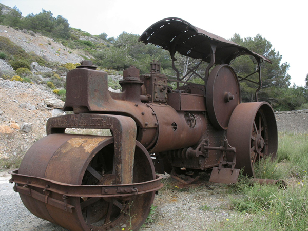 Gestrandete Dampfwalze