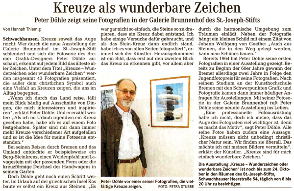 Artikel im WESER-KURIER, Bremen vom 10.9.2009